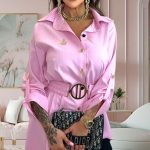 LOLA BIANKA csíkos ingtunika